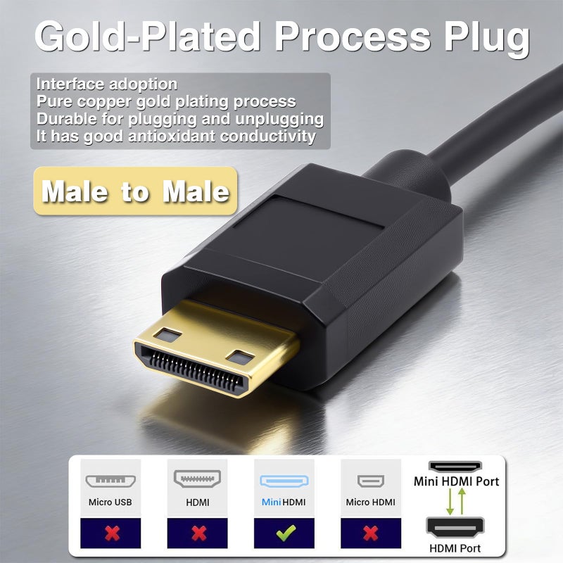 Duttek 4K Mini HDMI to HDMI Coiled Cable 1FT-4FT, Ultra-Thin HDMI to Mini HDMI Cable Support 4K Ultra HD, 1080p, 3D,for Projector, Monitor, Camcorder - Image 3